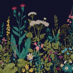 Fototapet Botanical Fleur M, Indigo, Origin Murals, 300x240cm