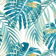 Fototapet Tropical Leaves L, Teal, Origin Murals, 350x280cm