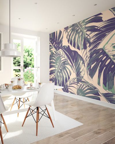 Fototapet Origin Murals ORM-MUR124M. Conține culorile: Violet, Violet Perlă, Fildeș, Fildeș Deschis, Verde, Verde Palid, Gri, Gri-Albastru