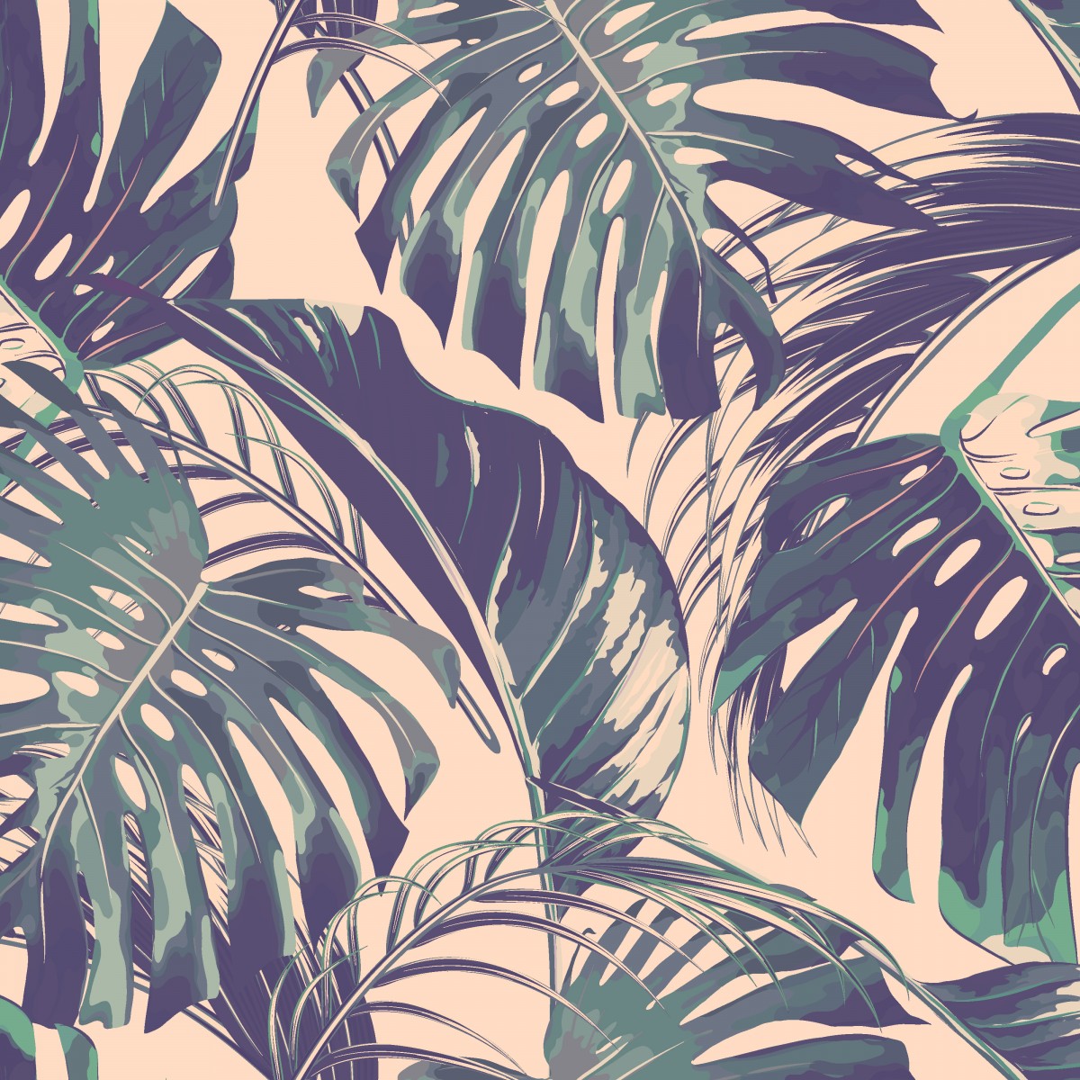 Fototapet Palm Leaves M, Blush & Jade, Origin Murals, 300x240cm,  