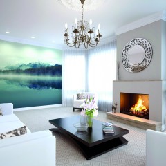 Fototapet Misty Mountain Lake L, Ink, Origin Murals, 350x280cm