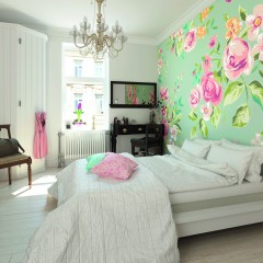 Fototapet Flowery M, Duck Egg, Origin Murals, 300x240cm