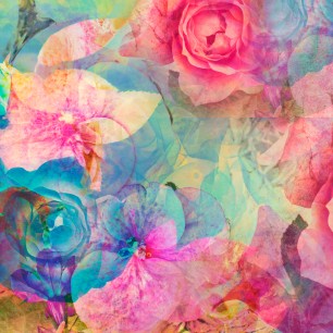 Fototapet Origin Murals ORM-MUR131L. Conține culorile: Roz, Rose, Verde, Verde Deschis, Albastru, Albastru Pastel, Roz, Roz Deschis, Albastru, Albastru Văzduh
