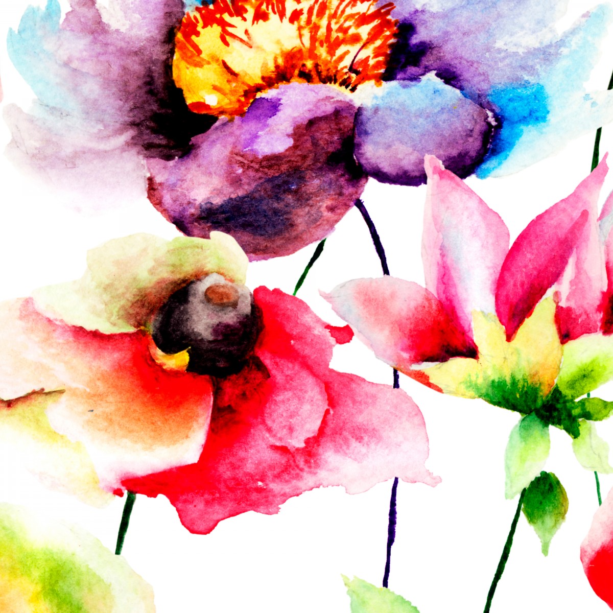 Fototapet Watercolour Flora M, Multi Bright, Origin Murals, 300x240cm,  
