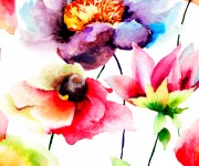 Fototapet Watercolour Flora M, Multi Bright, Origin Murals, 300x240cm