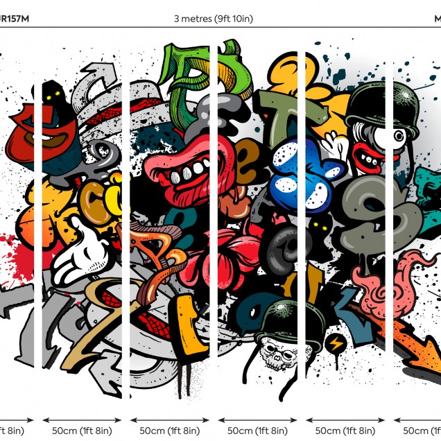 Fototapet Origin Murals ORM-MUR157M. Conține culorile: Roșu, Roșu Pur, Galben, Galben Trafic, Verde, Verde Luminos, Maro, Maro Ocru, Verde, Verde Reseda