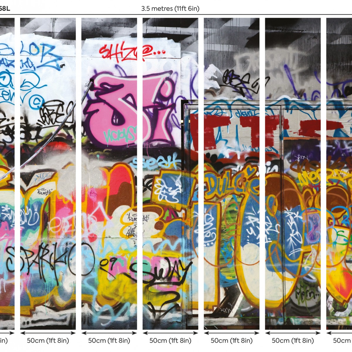 Fototapet Origin Murals ORM-MUR158L. Conține culorile: Violet, Violet Erica, Roșu, Roșu Rubin, Roz, Rose, Galben, Galben Zinc, Albastru, Albastru Noapte