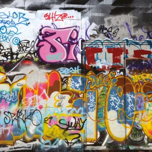 Fototapet Origin Murals ORM-MUR158M. Conține culorile: Violet, Violet Erica, Roșu, Roșu Rubin, Roz, Rose, Galben, Galben Zinc, Albastru, Albastru Noapte
