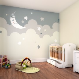 Fototapet Nighttime Children's Sky M, Dove Grey, Origin Murals, 300x240cm