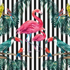 Fototapet Flamingo Stripe L, Multi, Origin Murals, 350x280cm