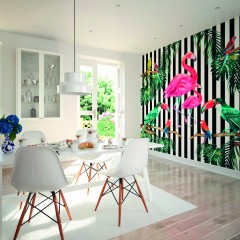 Fototapet Flamingo Stripe M, Multi, Origin Murals, 300x240cm