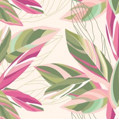 Fototapet Botanical Calathea Leaves L, Pink, Origin Murals, 350x280cm