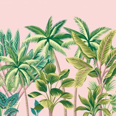 Fototapet Tropical Palm Trees M, Pink, Origin Murals, 300x240cm