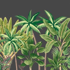 Fototapet Tropical Palm Trees L, Black, Origin Murals, 350x280cm
