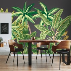 Fototapet Tropical Palm Trees M, Black, Origin Murals, 300x240cm