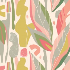 Fototapet Abstract Leaf Shapes L, Pink, Origin Murals, 350x280cm