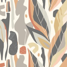 Fototapet Abstract Leaf Shapes M, Grey, Origin Murals, 300x240cm