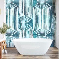 Fototapet Curved Linen Texture L, Blue, Origin Murals, 350x280cm