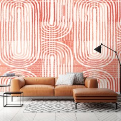 Fototapet Curved Linen Texture M, Orange, Origin Murals, 300x240cm