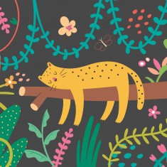 Fototapet Sleeping Jungle Leopard L, Black, Origin Murals, 350x280cm