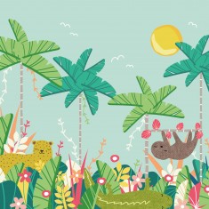 Fototapet Jungle Animals L, Blue, Origin Murals, 350x280cm