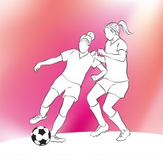 Fototapet Girls Playing Football L, Pink, Origin Murals, 350x280cm