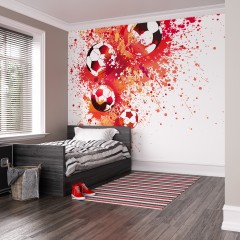 Fototapet Football Splash M, Red, Origin Murals, 300x240cm