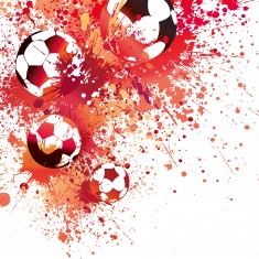 Fototapet Football Splash M, Red, Origin Murals, 300x240cm
