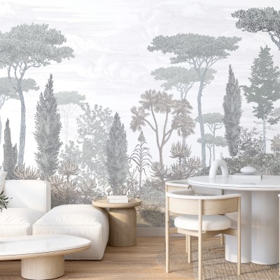 Pinède, Brushwood Grey, PaperMint - Tapet cu design minimalist si culori delicate
