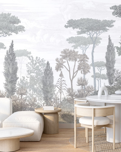 Pinède, Brushwood Grey, PaperMint - Tapet cu design minimalist si culori delicate