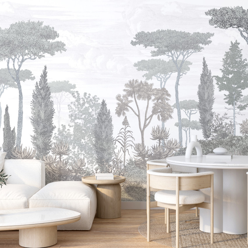 Pinède, Brushwood Grey, PaperMint - Tapet cu design minimalist si culori delicate