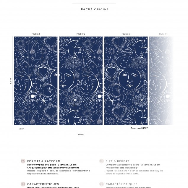 Mystic, Fond Lazuli, PaperMint pe perete