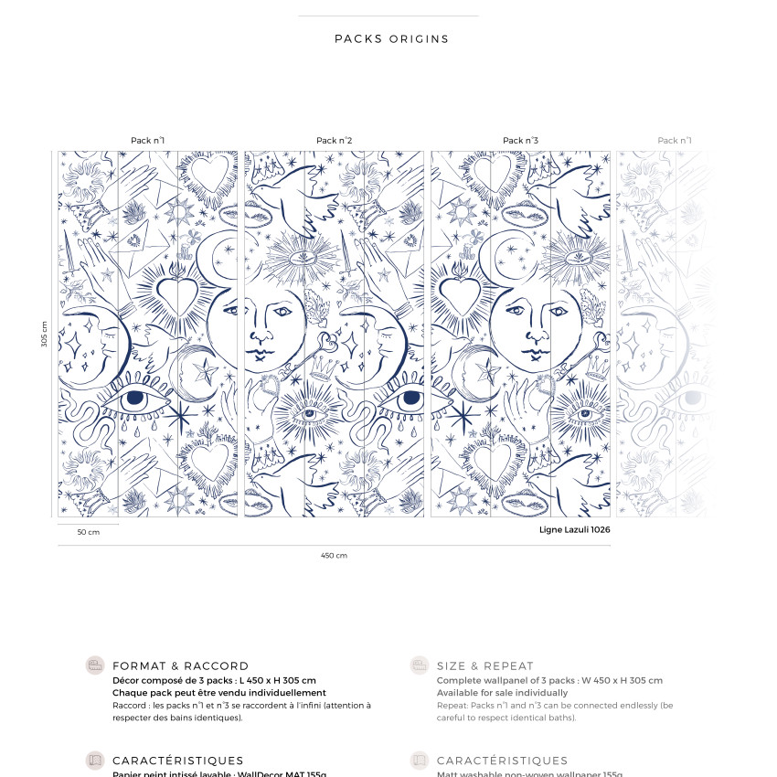 Mystic, Fond Lazuli, PaperMint pe perete