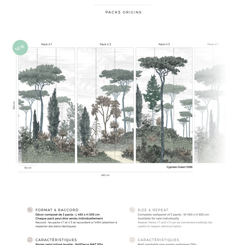 Pinède, Brushwood Grey, PaperMint - Tapet cu design minimalist si culori delicate