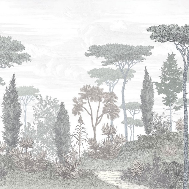 Pinède, Brushwood Grey, PaperMint - Tapet cu design minimalist si culori delicate