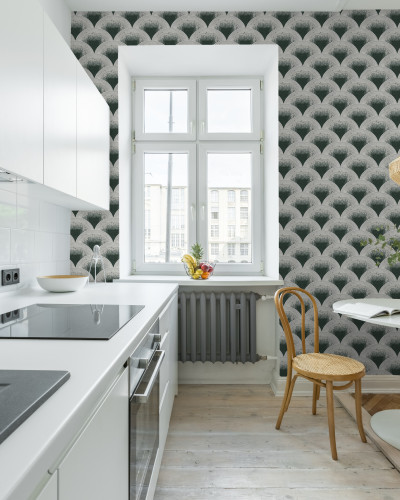 Tapet Mosaïc, Gris, cu design geometric, perfect pentru a crea un accent elegant în living, dormitor sau birou.