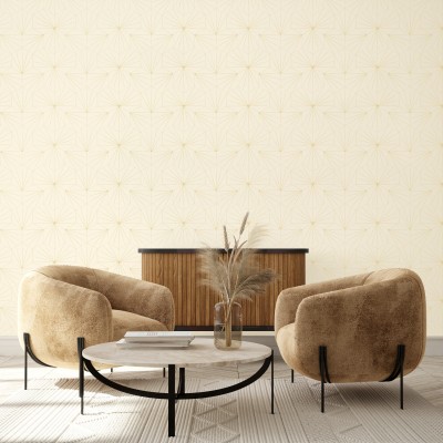 Tapet cu model geometric minimalist și accente aurii