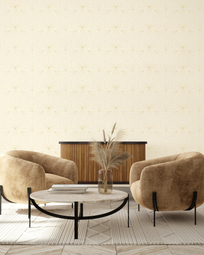 Tapet cu model geometric minimalist și accente aurii