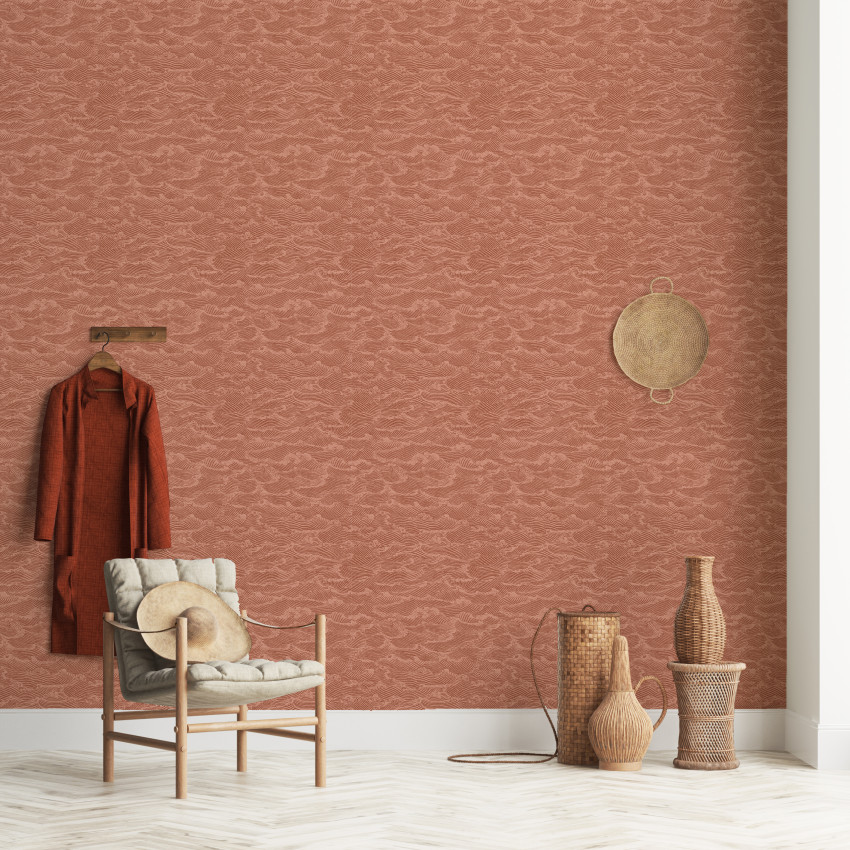 Waves Mer Rouge tapet cu design abstract cu valuri