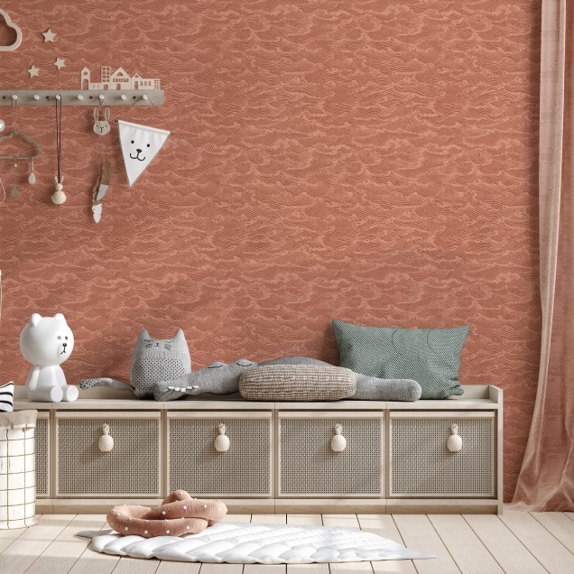 Waves Mer Rouge tapet cu design abstract cu valuri