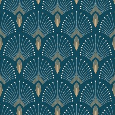 Tapet 1925, Rouleau, Bleu Foncé Doré, 5.3mp / rola, PaperMint