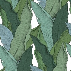 Tapet Leaf, Vert / Fond Blanc, 5.3mp / rola, PaperMint