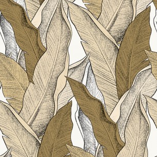 Tapet Leaf, Terre d'Ombre, 5.3mp / rola, PaperMint