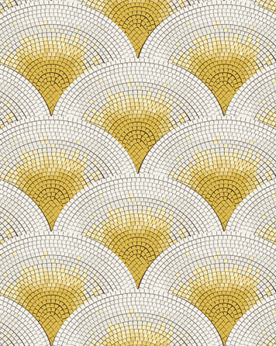 Tapet Mosaïc Galben, 5.3mp / rola, cu model geometric în nuanțe de galben, pentru a crea o atmosferă modernă și sofisticată.