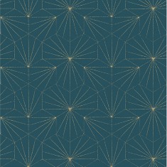 Tapet Tiles, Bleu Petrole Doré, 5.3mp / rola, PaperMint