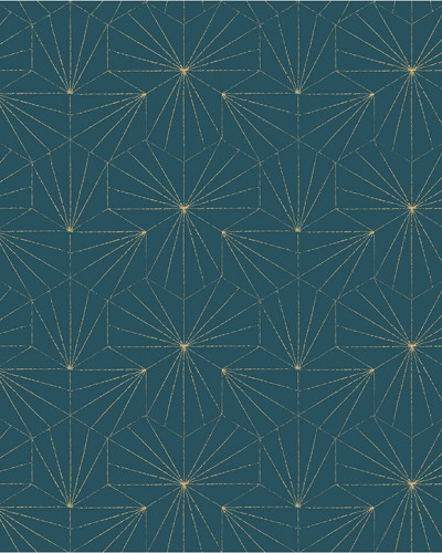 Tiles, Bleu Petrole Doré, 5.3mp / rola, PaperMint