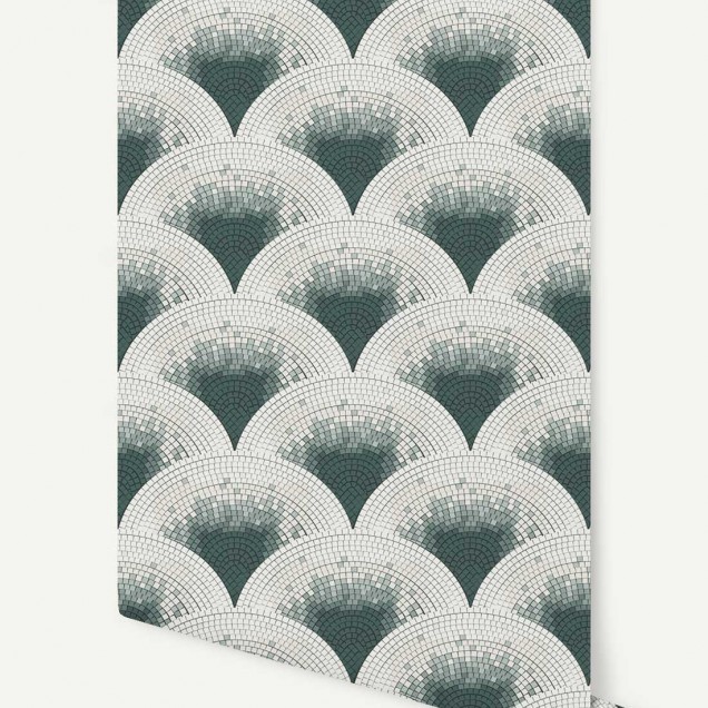 Tapet Mosaïc, Gris, cu design geometric, perfect pentru a crea un accent elegant în living, dormitor sau birou.