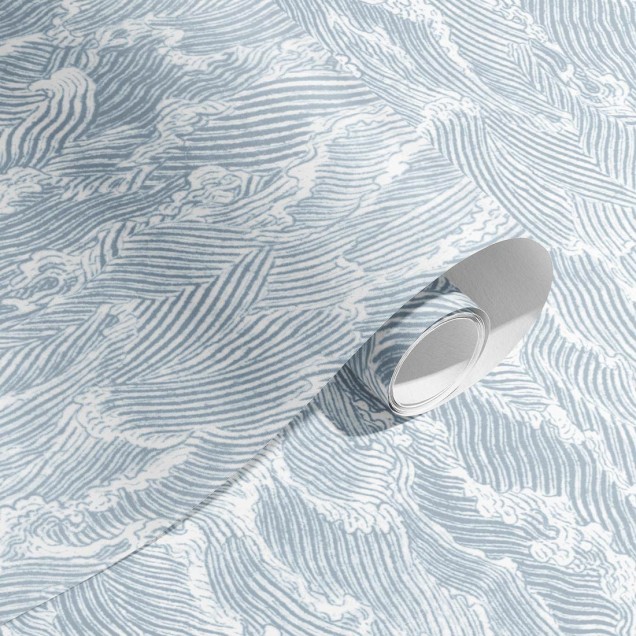 Tapet Waves Gris Perle, cu un design unic, cu valuri delicate, în nuanțe de gri perle.