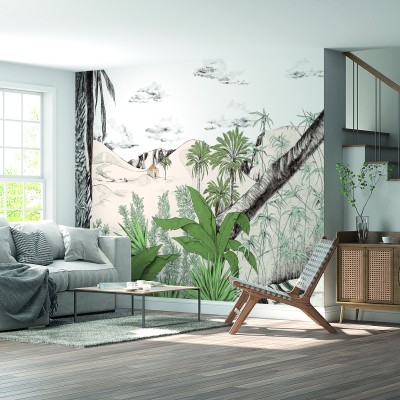 Tapet Dune, Vert Palmier, PaperMint, cu design minimalist și exotic