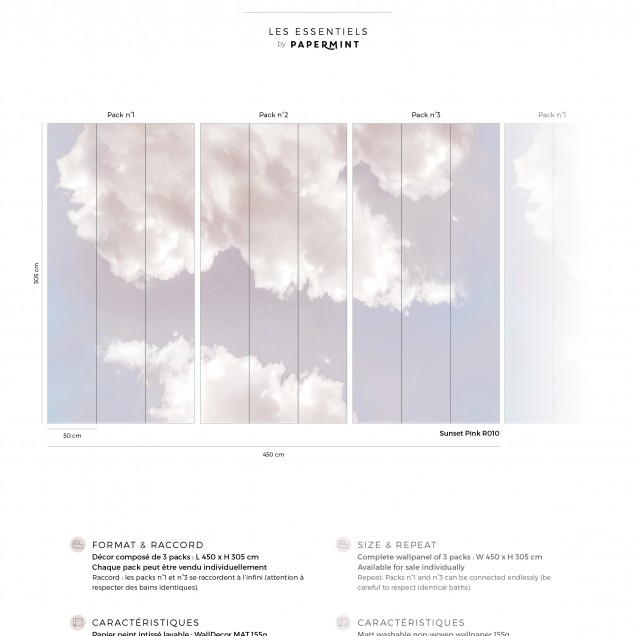 Tapet cu design modern - Ciel, Sunset Pink